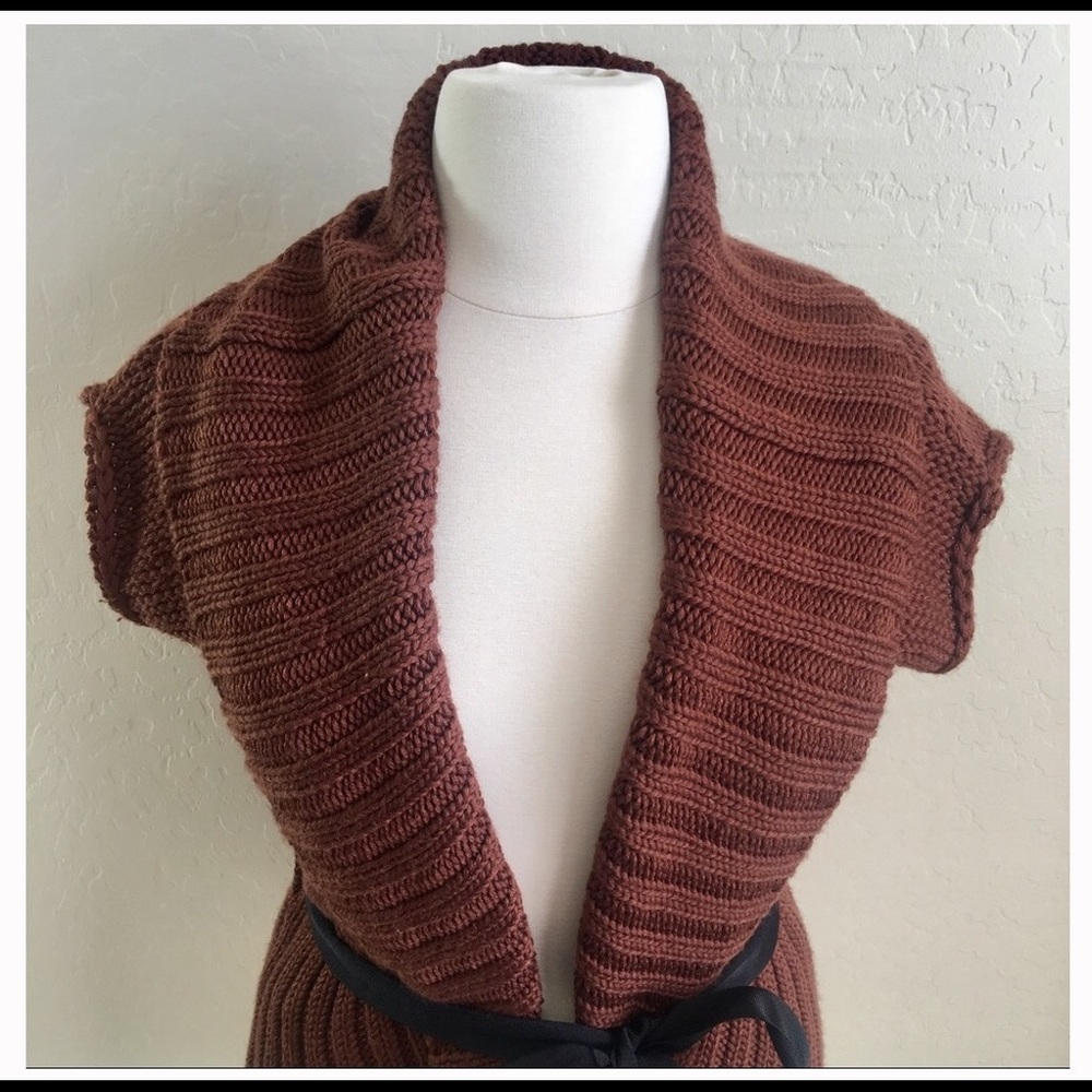 Adorable brown open knit cardigan - Picture 3 of 6